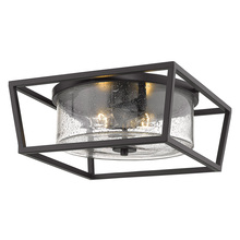  4309-FM BLK-BLK-SD - Mercer Flush Mount in Matte Black with Matte Black accents and Seeded Glass
